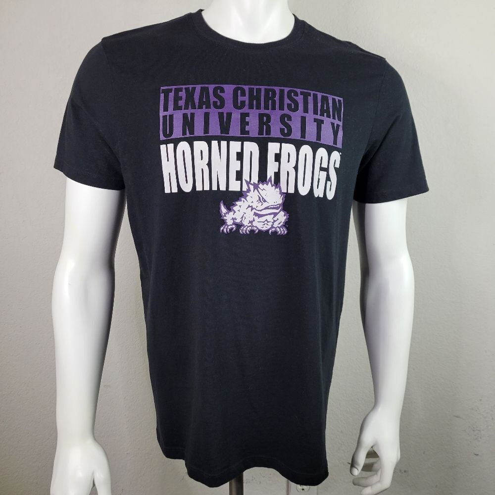 Team 47 Black Cotton and Polyester Blend‎ TCU Horned Frogs T-Shirt Size L